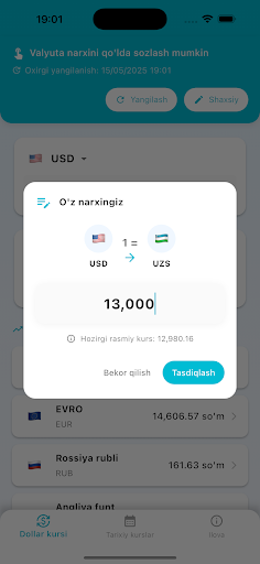 Dollar kursi — skrinshot 3